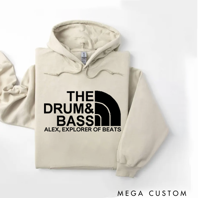 Personalized Classic Hoodies Drum and Bass Music Lover Hoodie