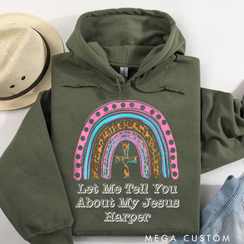 Personalized Classic Hoodies Let Me Tell You About My Jesus Vibrant Rainbow Faith Hoodie