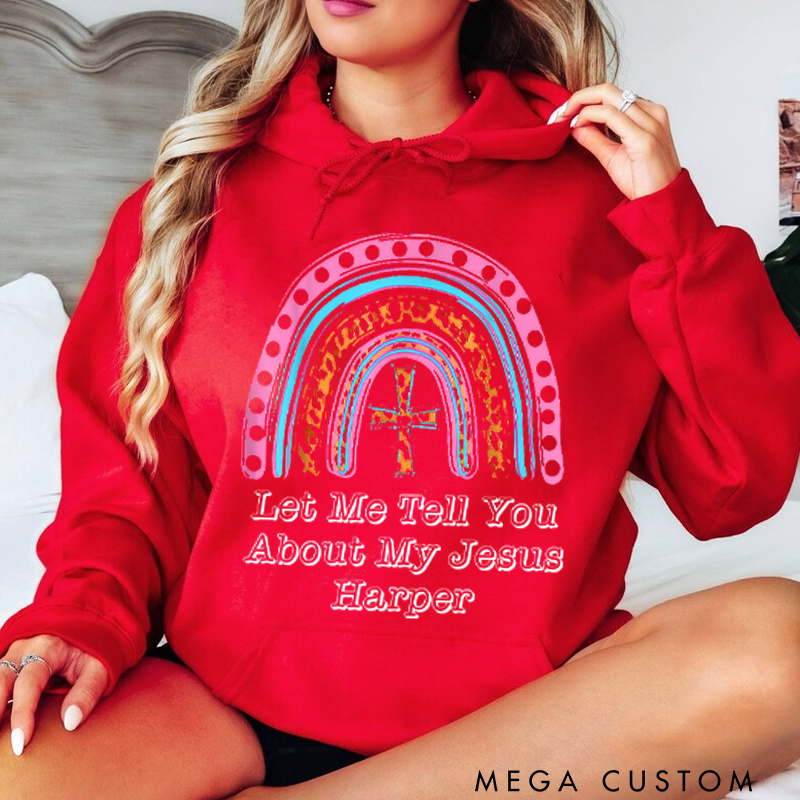 Personalized Classic Hoodies Let Me Tell You About My Jesus Vibrant Rainbow Faith Hoodie