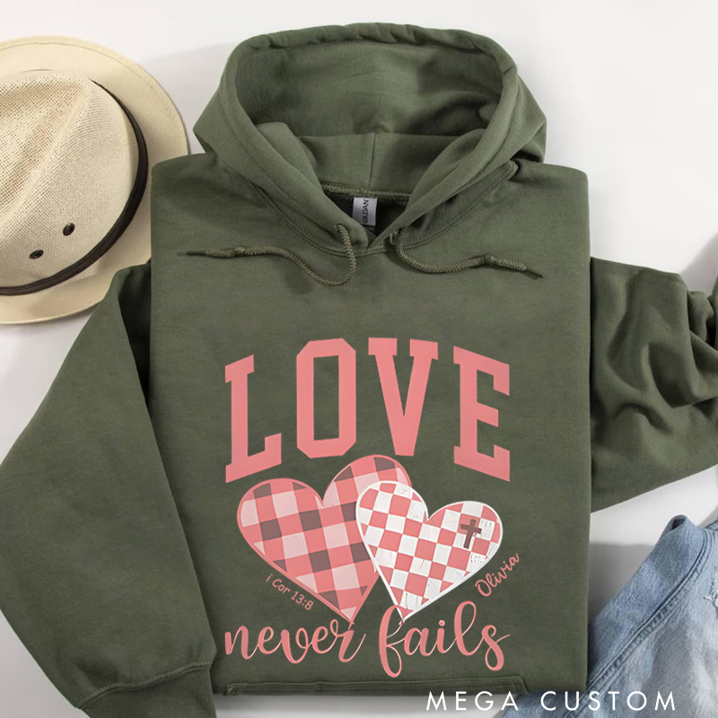 Personalized Classic Hoodies Love Never Fails Hoodie