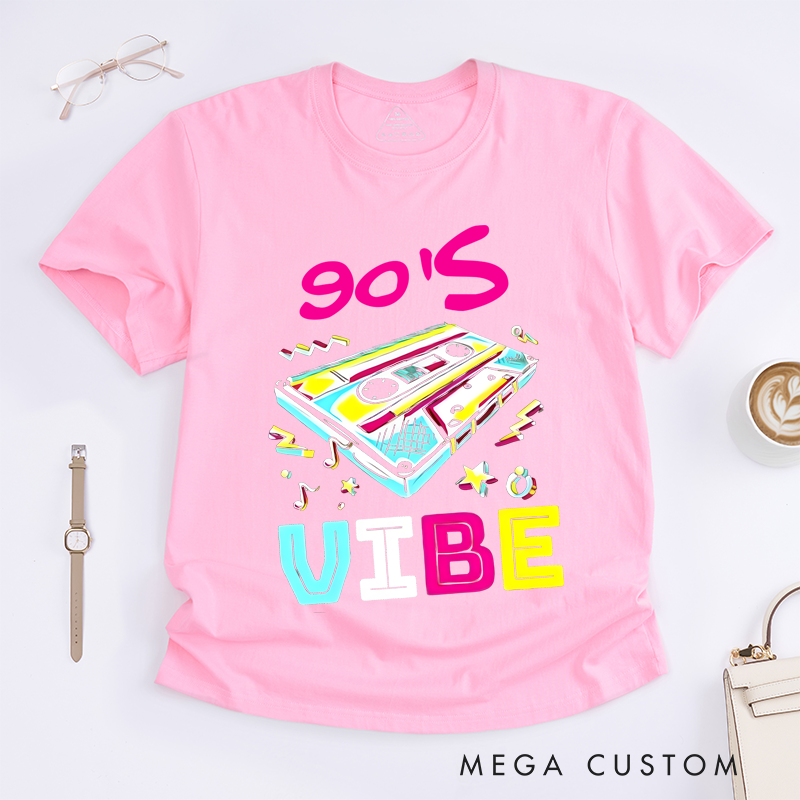 Personalized Classic T-Shirts 90's Vibe Retro Cassette Tape Graphic Tee Perfect for Nostalgia and Vintage Music Lovers Gift