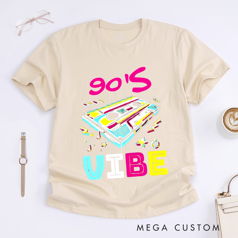 Personalized Classic T-Shirts 90's Vibe Retro Cassette Tape Graphic Tee Perfect for Nostalgia and Vintage Music Lovers Gift