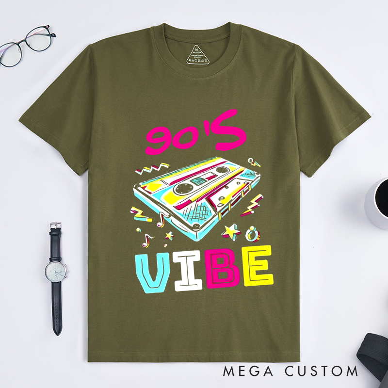 Personalized Classic T-Shirts 90's Vibe Retro Cassette Tape Graphic Tee Perfect for Nostalgia and Vintage Music Lovers Gift