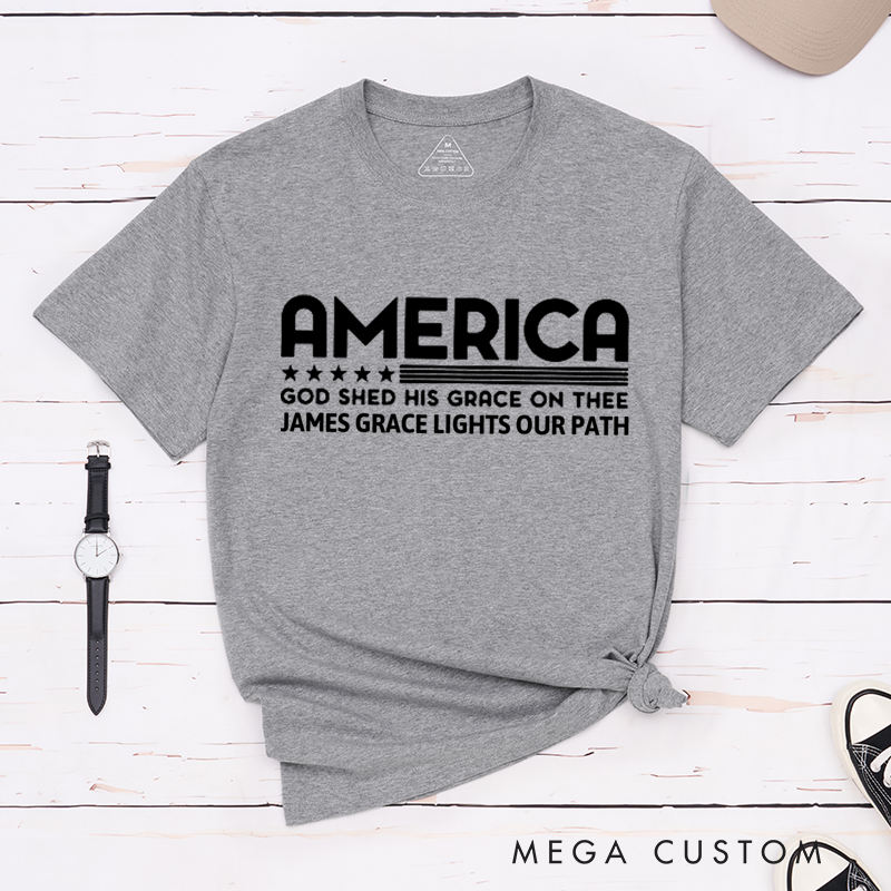 Personalized Classic T-Shirts America God Shed His Grace on Thee T-Shirt