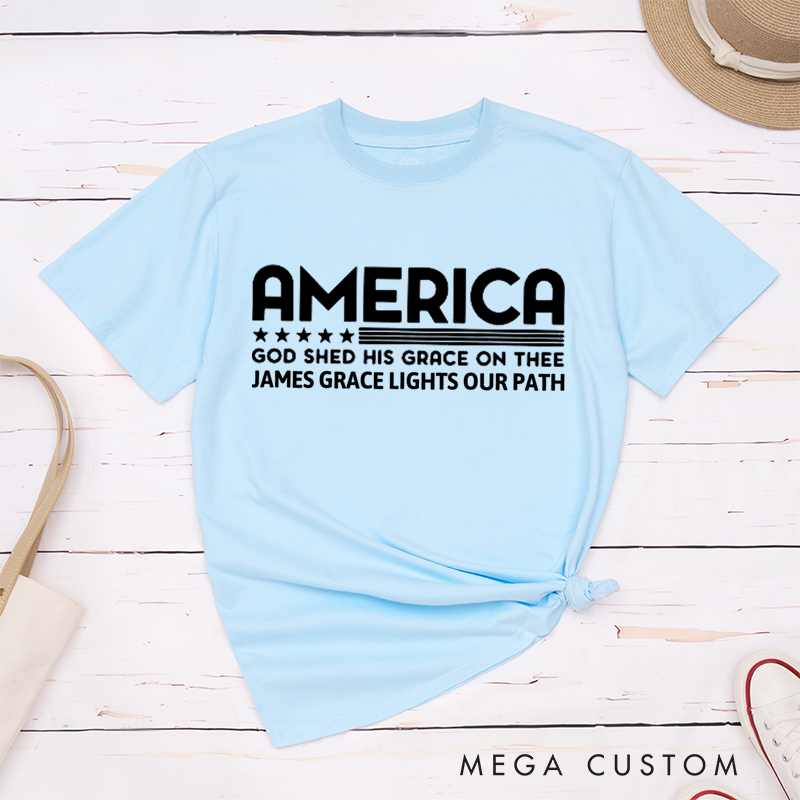 Personalized Classic T-Shirts America God Shed His Grace on Thee T-Shirt