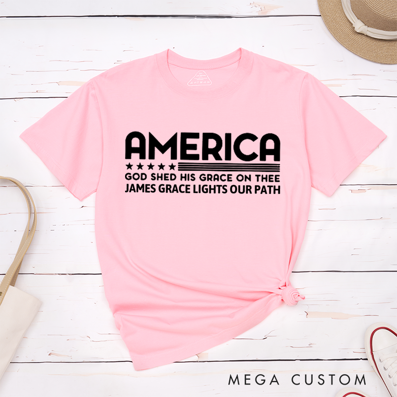 Personalized Classic T-Shirts America God Shed His Grace on Thee T-Shirt