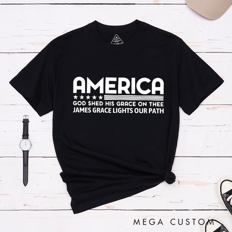 Personalized Classic T-Shirts America God Shed His Grace on Thee T-Shirt