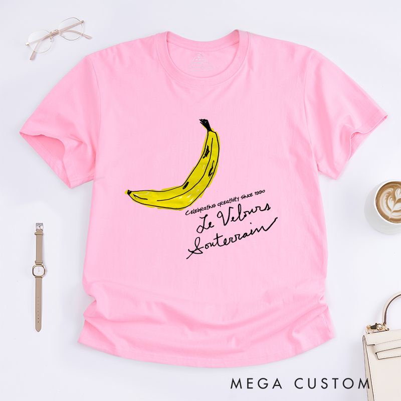 Personalized Classic T-Shirts Artistic Banana Tee Perfect for Creative Style Lovers and Art Enthusiasts Gift