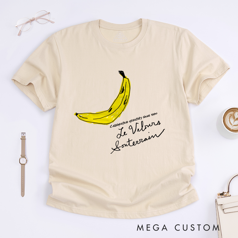 Personalized Classic T-Shirts Artistic Banana Tee Perfect for Creative Style Lovers and Art Enthusiasts Gift