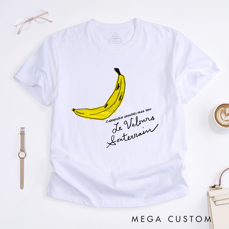 Personalized Classic T-Shirts Artistic Banana Tee Perfect for Creative Style Lovers and Art Enthusiasts Gift