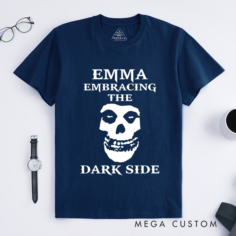 Personalized Classic T-Shirts Rocker Horns Unisex Awesome Shirt Black with White Metal Horror Punk Cool Personalizable Gift