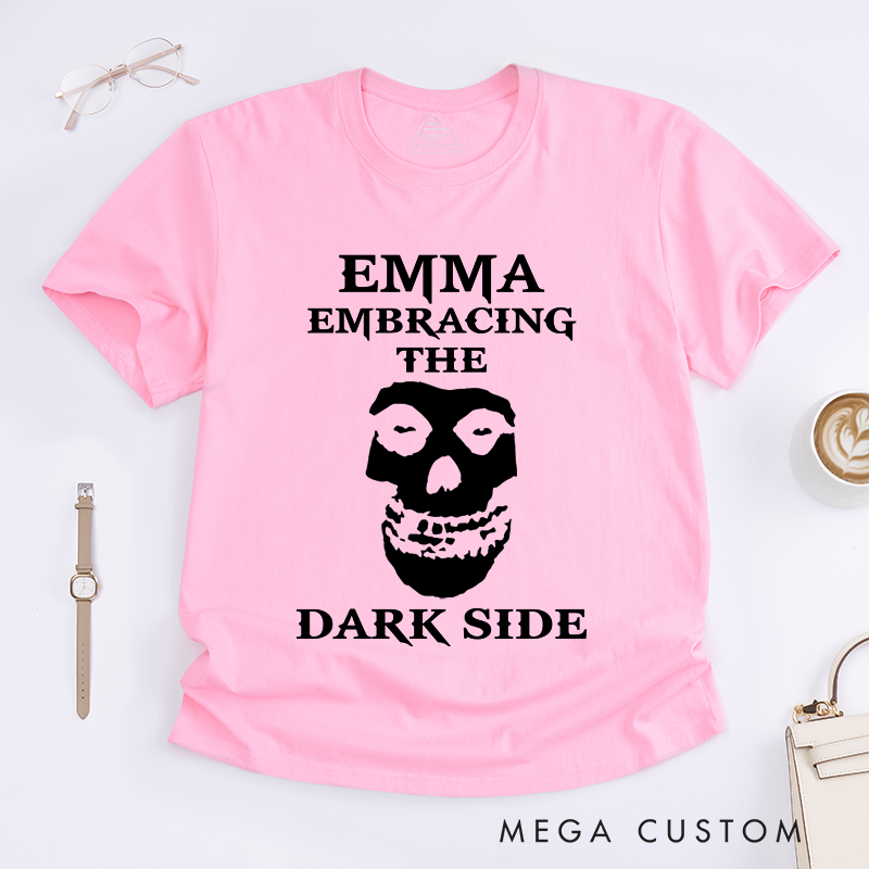 Personalized Classic T-Shirts Rocker Horns Unisex Awesome Shirt Black with White Metal Horror Punk Cool Personalizable Gift