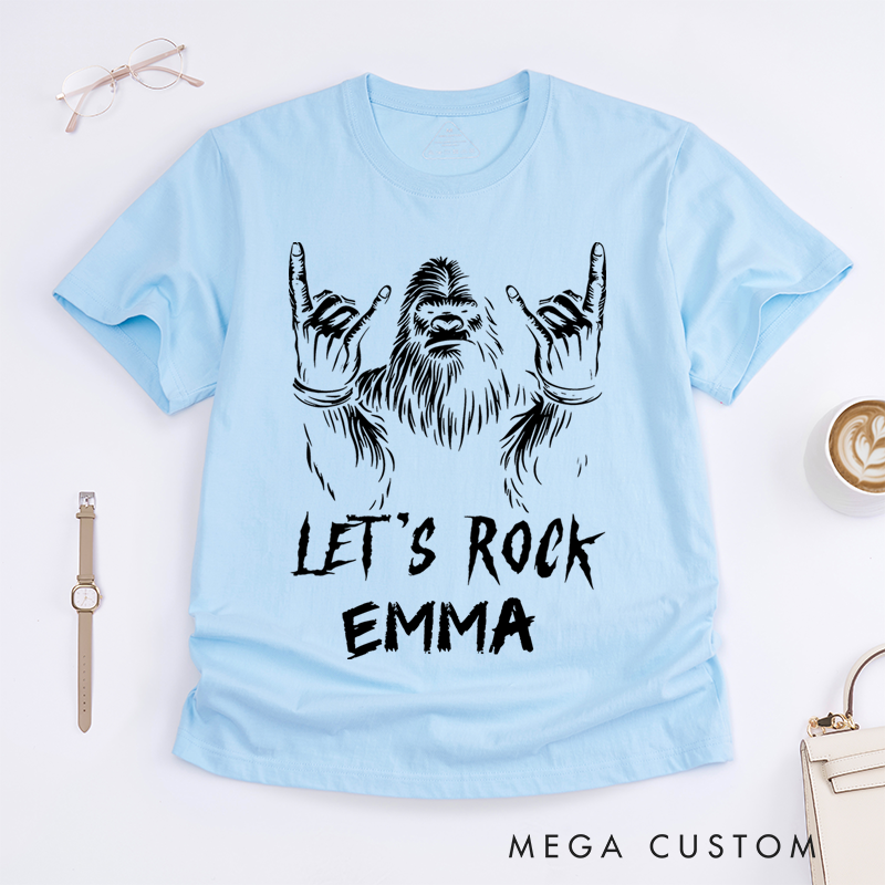 Personalized Classic T-Shirts Bold Gorilla Graphic Tee with Rock Hand Gesture Tee Perfect for Music Lovers and Rock Fans Gift