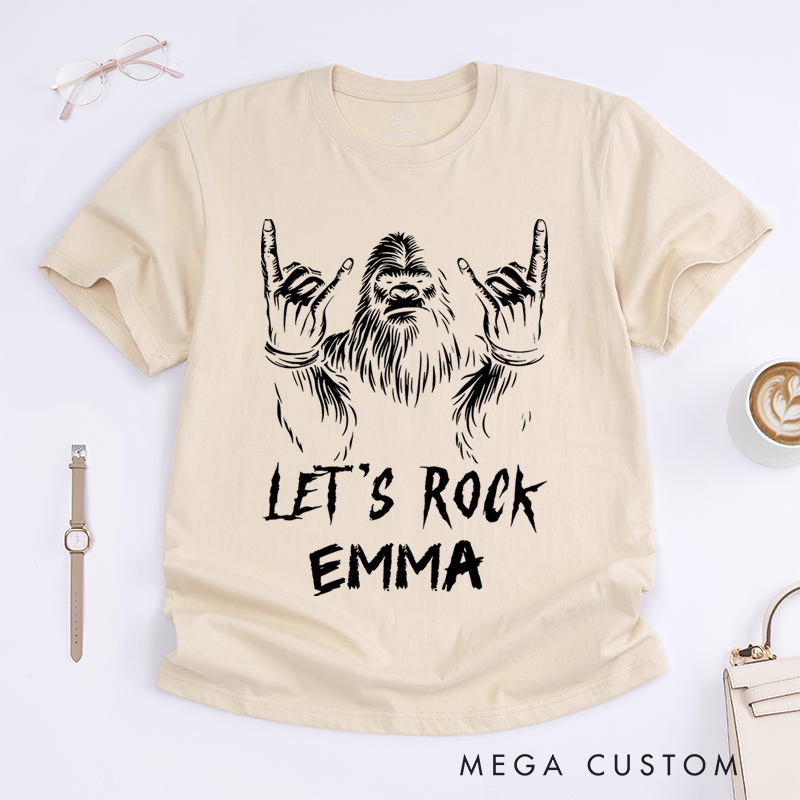 Personalized Classic T-Shirts Bold Gorilla Graphic Tee with Rock Hand Gesture Tee Perfect for Music Lovers and Rock Fans Gift