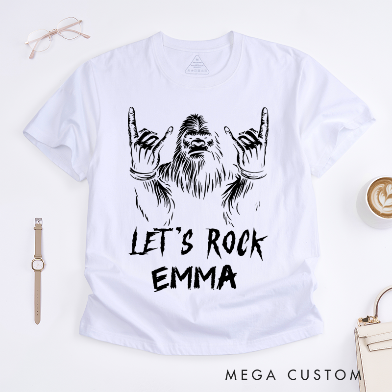 Personalized Classic T-Shirts Bold Gorilla Graphic Tee with Rock Hand Gesture Tee Perfect for Music Lovers and Rock Fans Gift