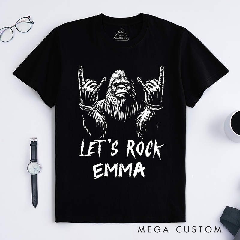 Personalized Classic T-Shirts Bold Gorilla Graphic Tee with Rock Hand Gesture Tee Perfect for Music Lovers and Rock Fans Gift