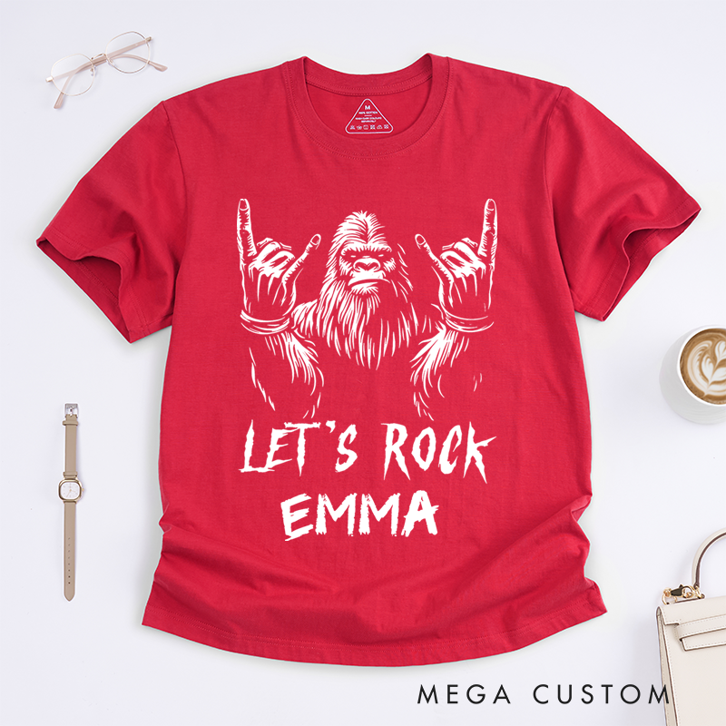 Personalized Classic T-Shirts Bold Gorilla Graphic Tee with Rock Hand Gesture Tee Perfect for Music Lovers and Rock Fans Gift