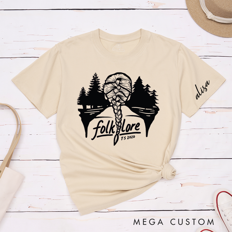 Personalized Classic T-Shirts Braided Hair Design and Forest-inspired Artwork Perfect for Fans of Country Music Lovers Tee