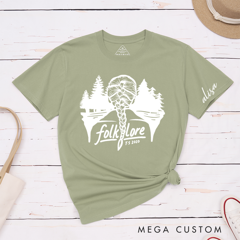 Personalized Classic T-Shirts Braided Hair Design and Forest-inspired Artwork Perfect for Fans of Country Music Lovers Tee