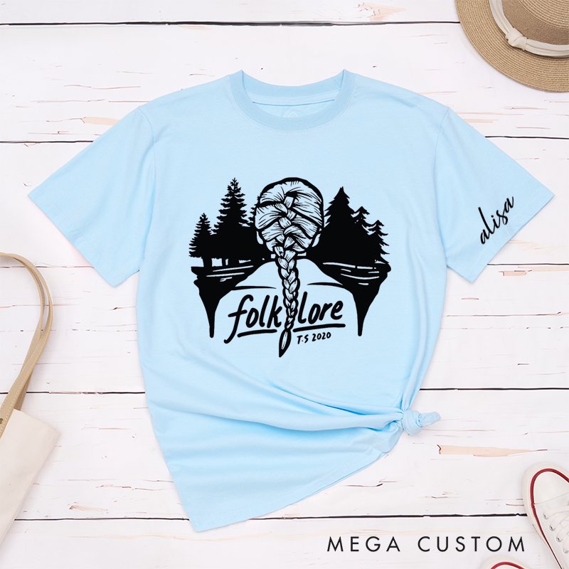 Personalized Classic T-Shirts Braided Hair Design and Forest-inspired Artwork Perfect for Fans of Country Music Lovers Tee