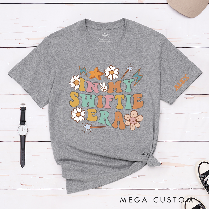 Personalized Classic T-Shirts Colorful Era T-Shirt Playful Graphic Tee with Flowers and Stars, Perfect for Music and Nostalgia Enthusiasts T-Shirt
