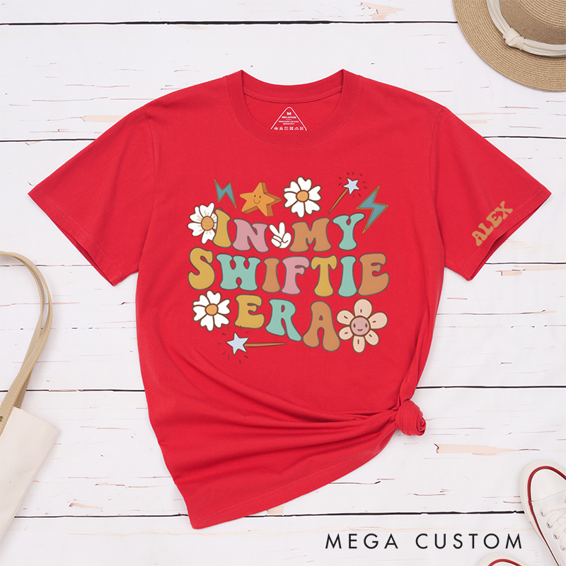 Personalized Classic T-Shirts Colorful Era T-Shirt Playful Graphic Tee with Flowers and Stars, Perfect for Music and Nostalgia Enthusiasts T-Shirt