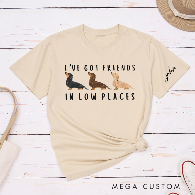 Personalized Classic T-Shirts Cute Sausage Dog Graphic Tee Perfect for Pet Enthusiasts and Dog Fans