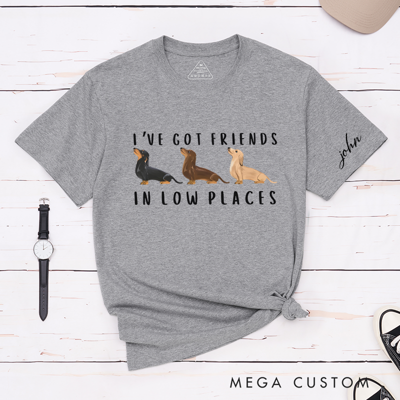 Personalized Classic T-Shirts Cute Sausage Dog Graphic Tee Perfect for Pet Enthusiasts and Dog Fans