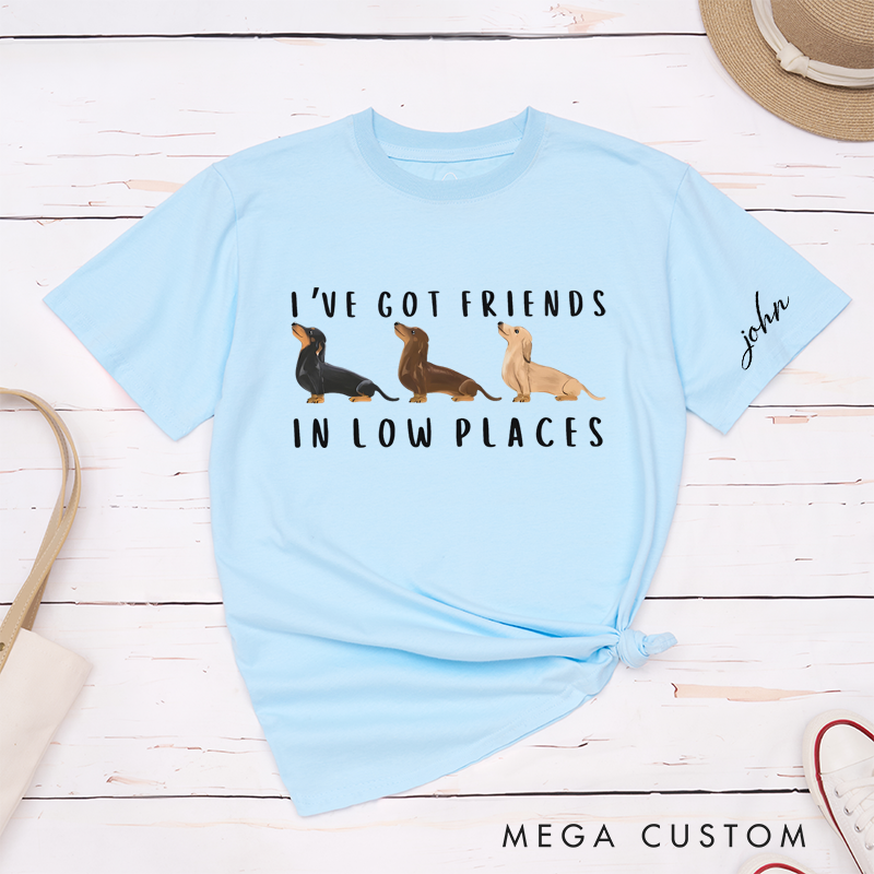 Personalized Classic T-Shirts Cute Sausage Dog Graphic Tee Perfect for Pet Enthusiasts and Dog Fans