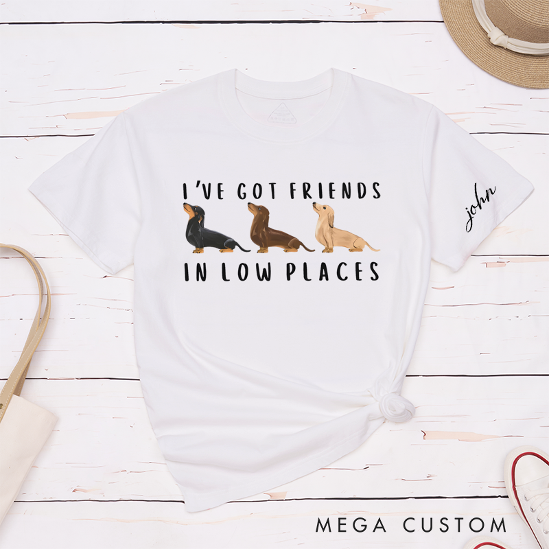 Personalized Classic T-Shirts Cute Sausage Dog Graphic Tee Perfect for Pet Enthusiasts and Dog Fans