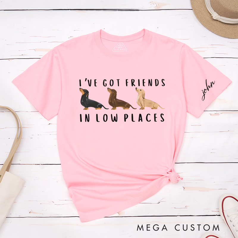 Personalized Classic T-Shirts Cute Sausage Dog Graphic Tee Perfect for Pet Enthusiasts and Dog Fans