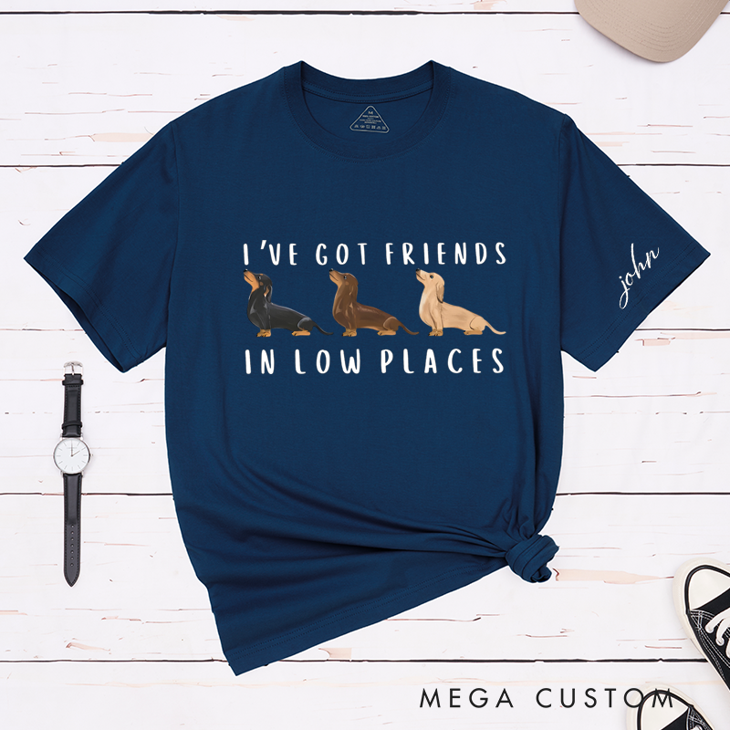 Personalized Classic T-Shirts Cute Sausage Dog Graphic Tee Perfect for Pet Enthusiasts and Dog Fans