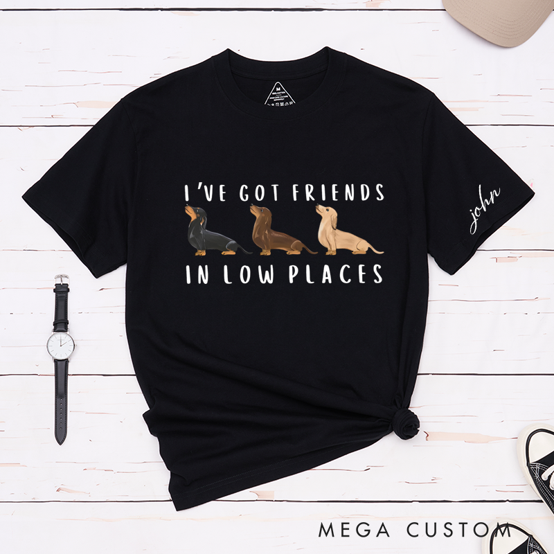 Personalized Classic T-Shirts Cute Sausage Dog Graphic Tee Perfect for Pet Enthusiasts and Dog Fans