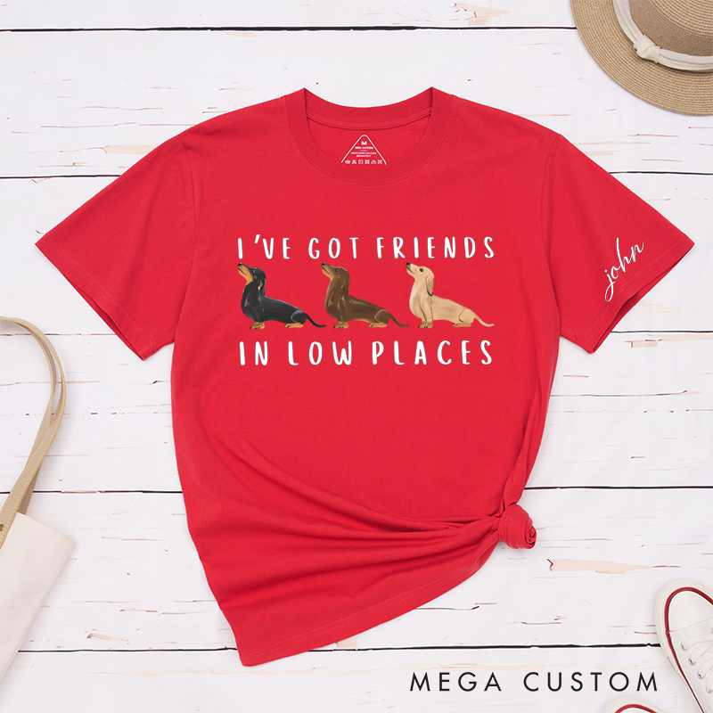 Personalized Classic T-Shirts Cute Sausage Dog Graphic Tee Perfect for Pet Enthusiasts and Dog Fans