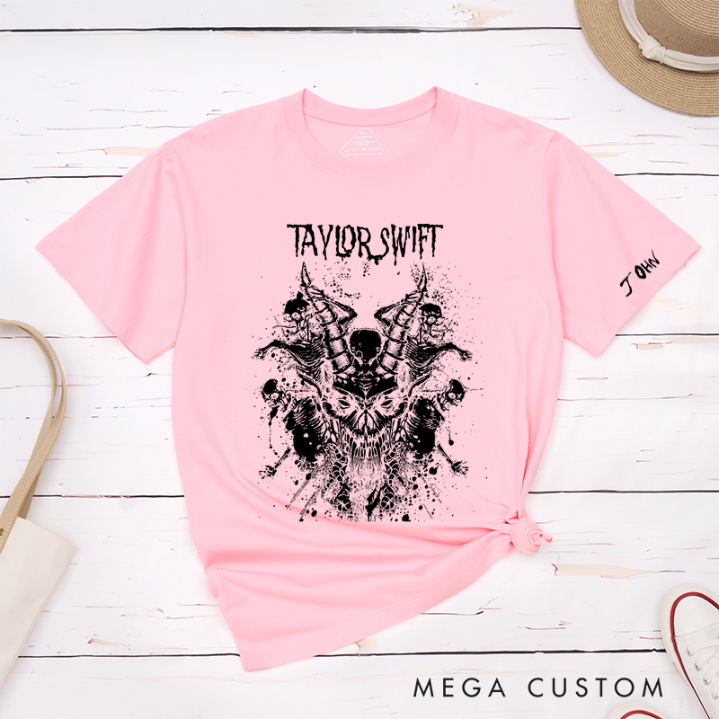 Personalized Classic T-Shirts Edgy Skull Splatter and Bold and Artistic Graphic Tee Perfect for Fans of Dark Designs and Heavy Metal Gift