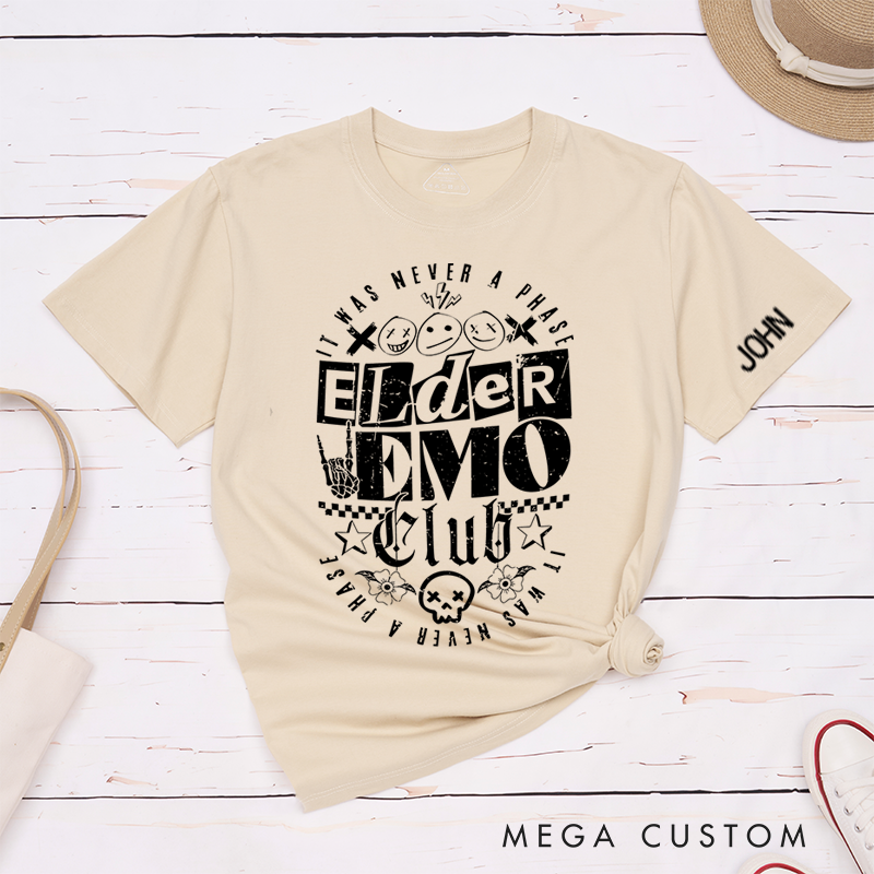 Personalized Classic T-Shirts Elder Emo Nostalgic Punk Graphic Tee Perfect for Alternative and Rock Fans T-Shirt