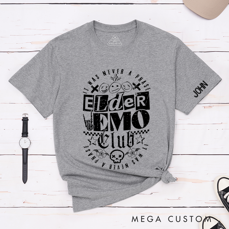 Personalized Classic T-Shirts Elder Emo Nostalgic Punk Graphic Tee Perfect for Alternative and Rock Fans T-Shirt