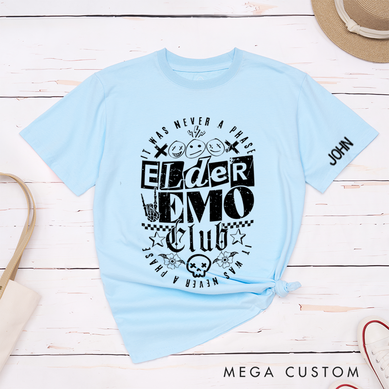 Personalized Classic T-Shirts Elder Emo Nostalgic Punk Graphic Tee Perfect for Alternative and Rock Fans T-Shirt