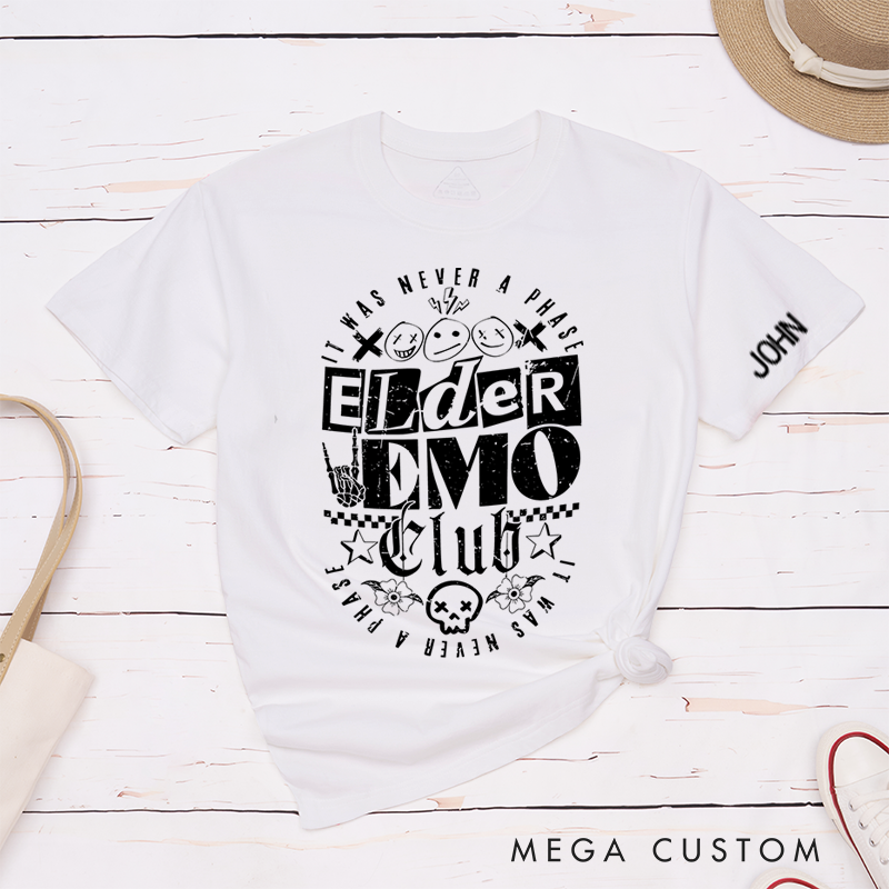 Personalized Classic T-Shirts Elder Emo Nostalgic Punk Graphic Tee Perfect for Alternative and Rock Fans T-Shirt