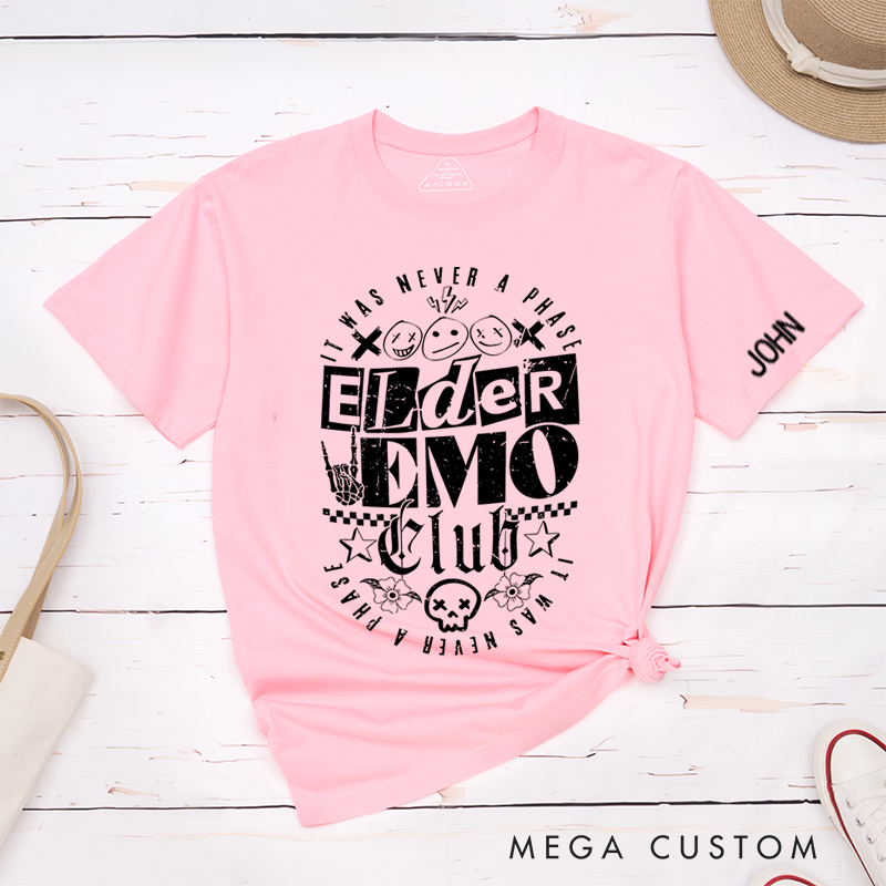 Personalized Classic T-Shirts Elder Emo Nostalgic Punk Graphic Tee Perfect for Alternative and Rock Fans T-Shirt
