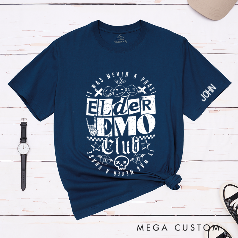 Personalized Classic T-Shirts Elder Emo Nostalgic Punk Graphic Tee Perfect for Alternative and Rock Fans T-Shirt