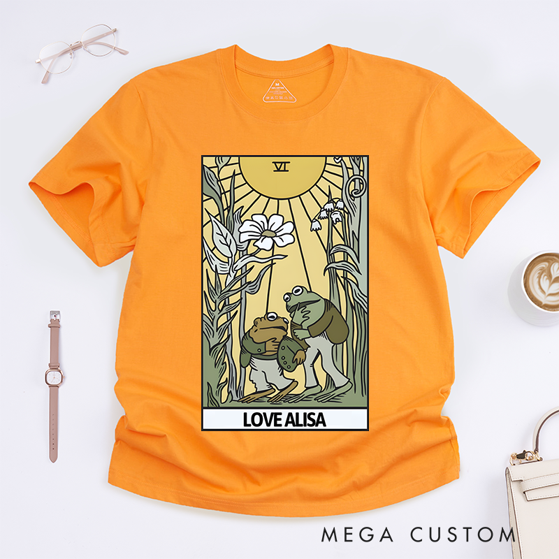 Personalized Classic T-Shirts Frog & Star the Lovers Tarot Card T Shirt Gift for Womens and Mens Unisex Top Adult Tee Vintage Music Best Movie Gift