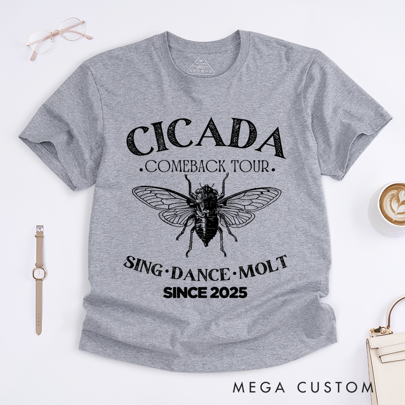 Personalized Classic T-Shirts Funny Cicada Concert and Bug Humor Goblincore Insect Tee Shirts Nature Lover Gift Cicada Return Tee