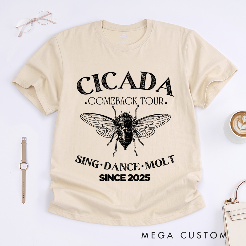Personalized Classic T-Shirts Funny Cicada Concert and Bug Humor Goblincore Insect Tee Shirts Nature Lover Gift Cicada Return Tee