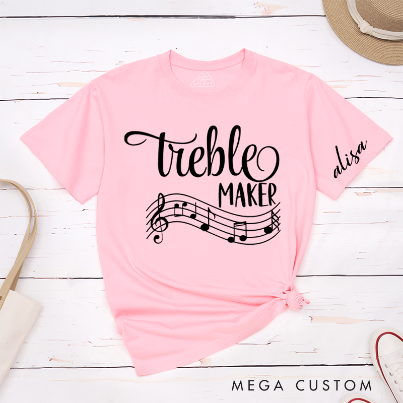 Personalized Classic T-Shirts Funny Musician Tee and Treble Maker Piano Shirt Music Teacher and Piano and Music Notes Gift