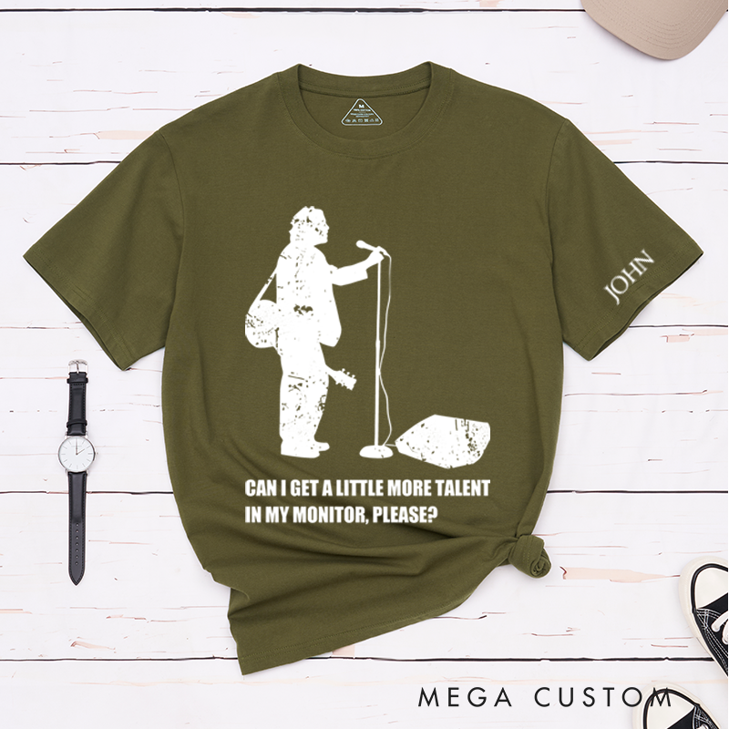 Personalized Classic T-Shirts Funny Musician and Humorous More Talent in My Monitor Graphic Tee with Silhouette Design gift