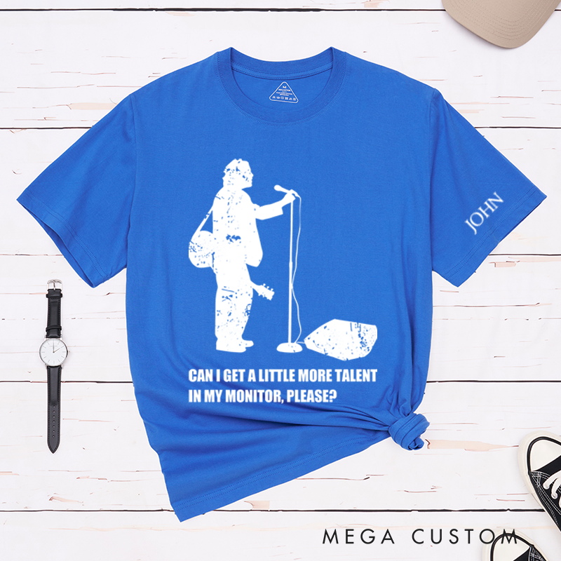 Personalized Classic T-Shirts Funny Musician and Humorous More Talent in My Monitor Graphic Tee with Silhouette Design gift