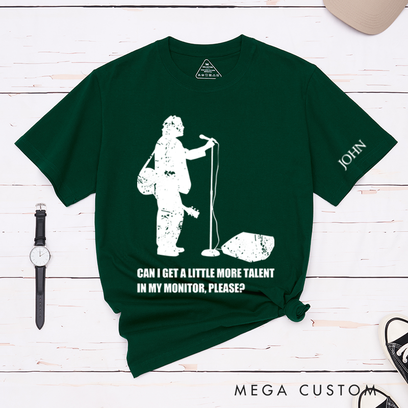 Personalized Classic T-Shirts Funny Musician and Humorous More Talent in My Monitor Graphic Tee with Silhouette Design gift