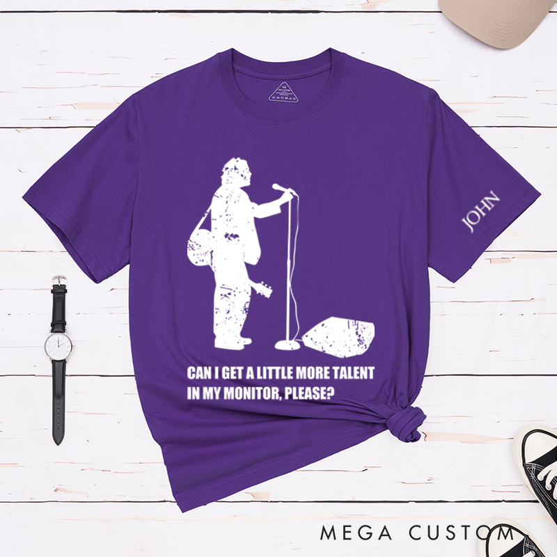 Personalized Classic T-Shirts Funny Musician and Humorous More Talent in My Monitor Graphic Tee with Silhouette Design gift