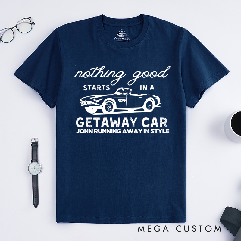 Personalized Classic T-Shirts Getaway Car and Concert and Music Lovers T-Shirt